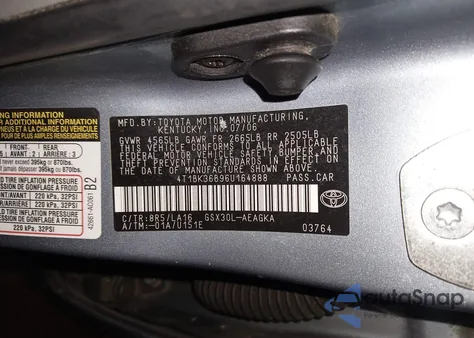 2006 Toyota Avalon Xls z USA, uszkodzony, nr VIN 4T1BK36B96U164888